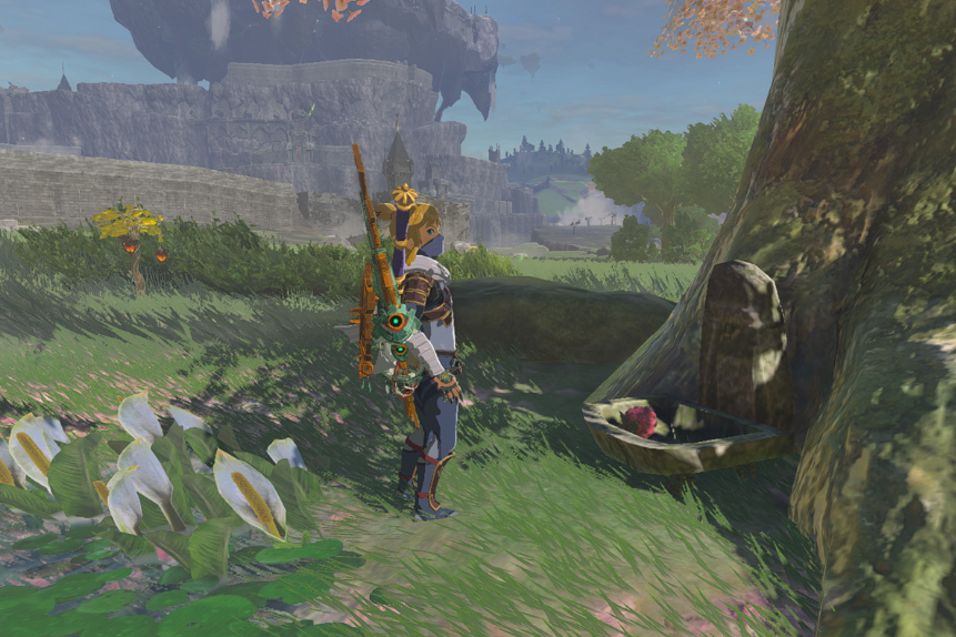 What are the hidden secrets in Cherry Blossom Tree in Zelda Tears of